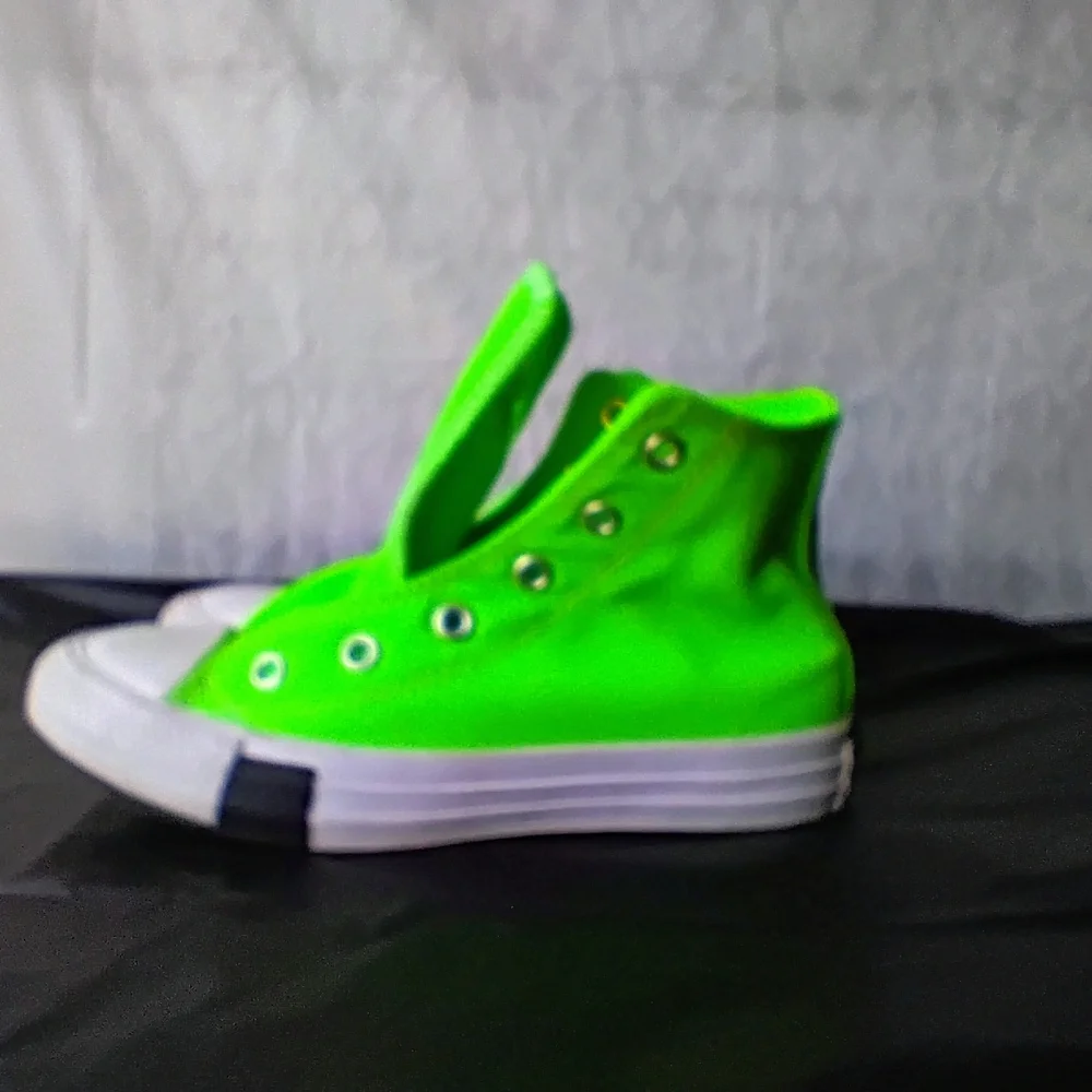 Converse Neon Green Patchwork Kids Sneakers Sz 13y
